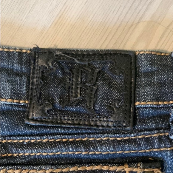 Rock Revival Blue Denim Capris with Vintage Wash - Picture 5 of 6